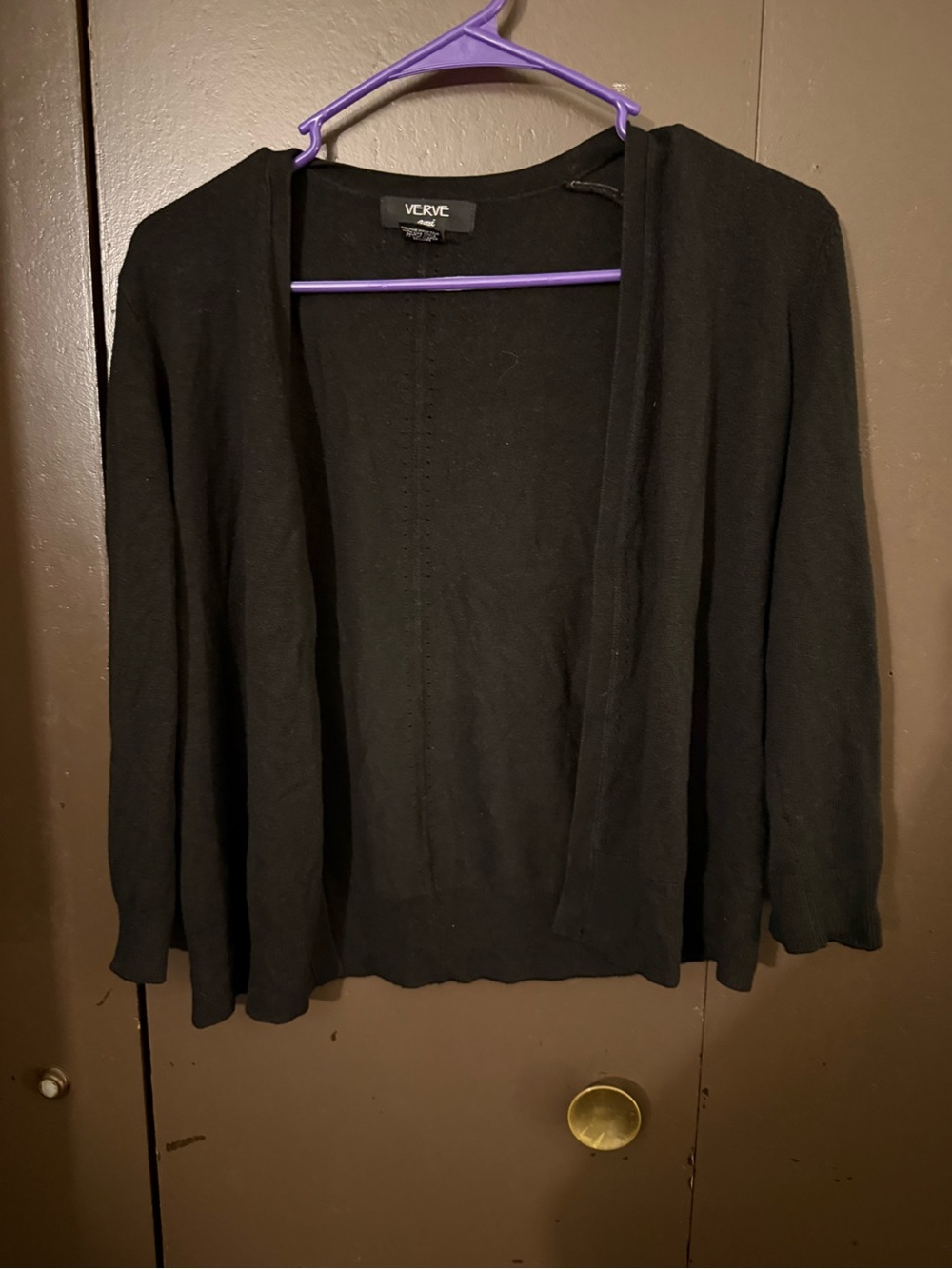 Verve Ami Black Open-Front Women's Cardigan